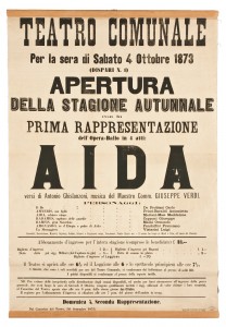  La locandina della prima rappresentazione a Trieste di «Aida»
