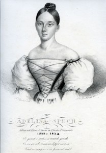 Adelina Spech, prima interprete di Adina a Trieste nel febbraio del 1834 Civico Museo Teatrale "Carlo Schmidl" Stampe 2/84 Reg.